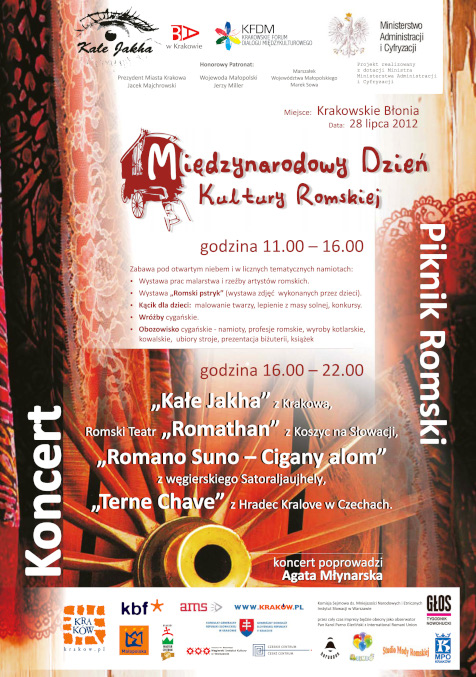 Plakat festiwalu dni kultury romskiej Kraków