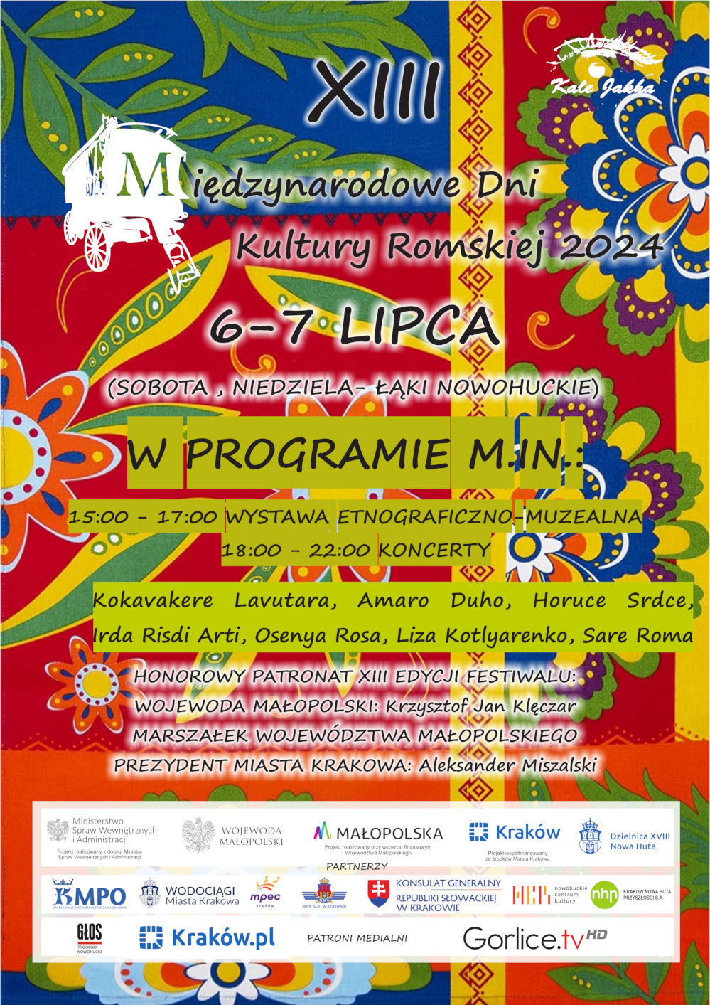 Plakat festiwalu dni kultury romskiej Kraków